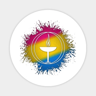 Paint Splatter Pansexual Pride Flag Unitarian Universalism Symbol Magnet